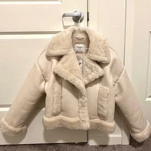 Abercrombie Women’s Sherpa Vegan Leather jacket